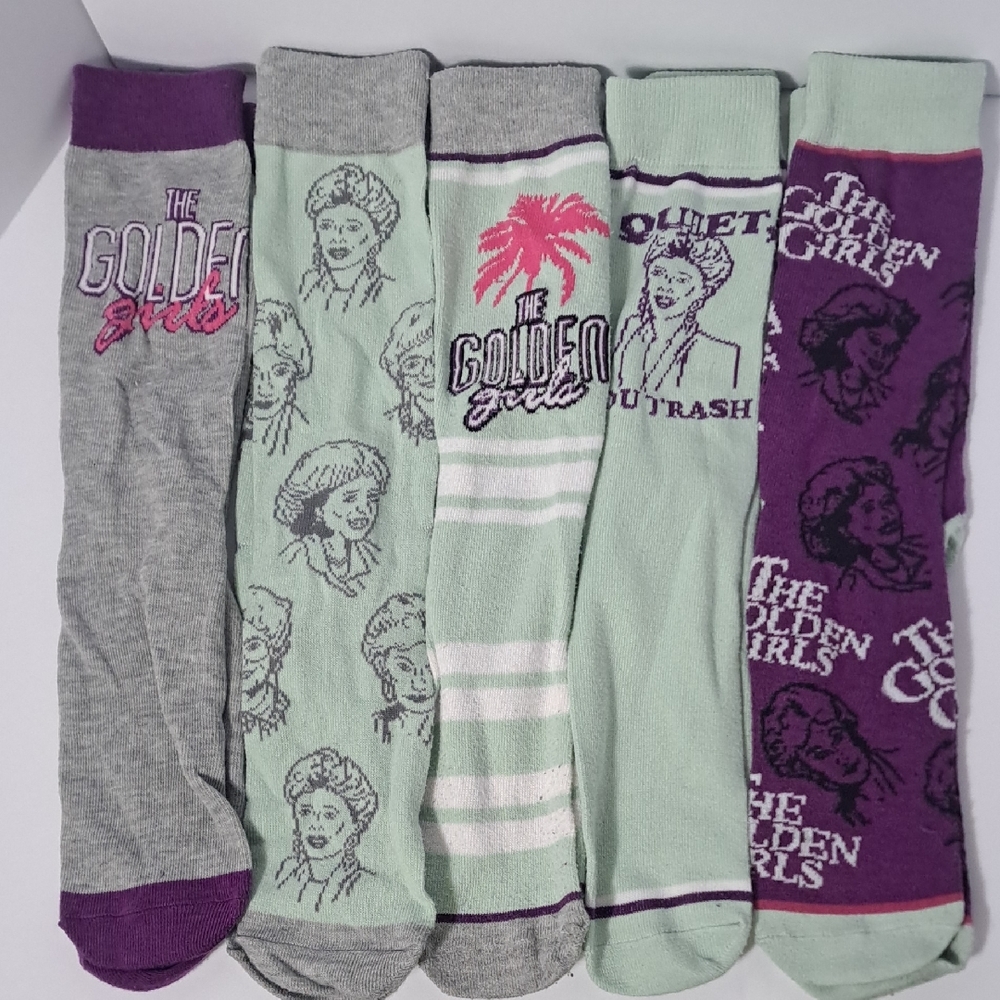 Golden Girls Themed Socks - Gray and Purple